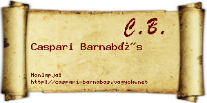 Caspari Barnabás névjegykártya